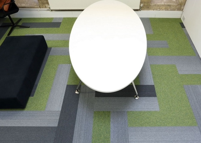 Burmatex - carpet planks shape flooring designs in offices